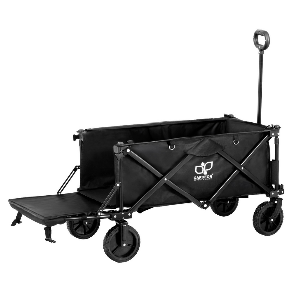GCT-FABRIC-SIDE-120KG-BK-186666-00 Gardeon Garden Cart with Opening Rear Black - Image 1