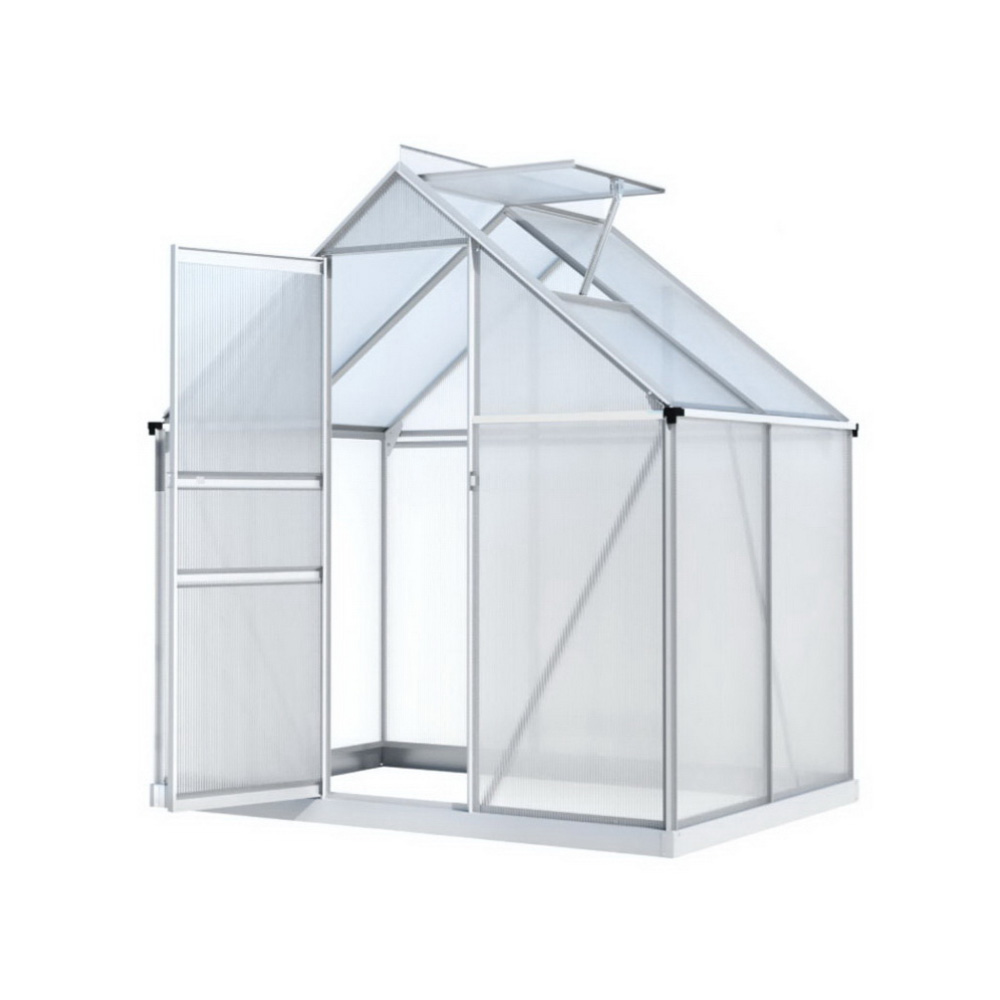 GH-ALU-126X190-TP-AB-216285-00 Green Fingers Greenhouse Aluminium Polycarbonate Premium Garden Storage Shed 1.3Mx1.9Mx2.0M - Image 1