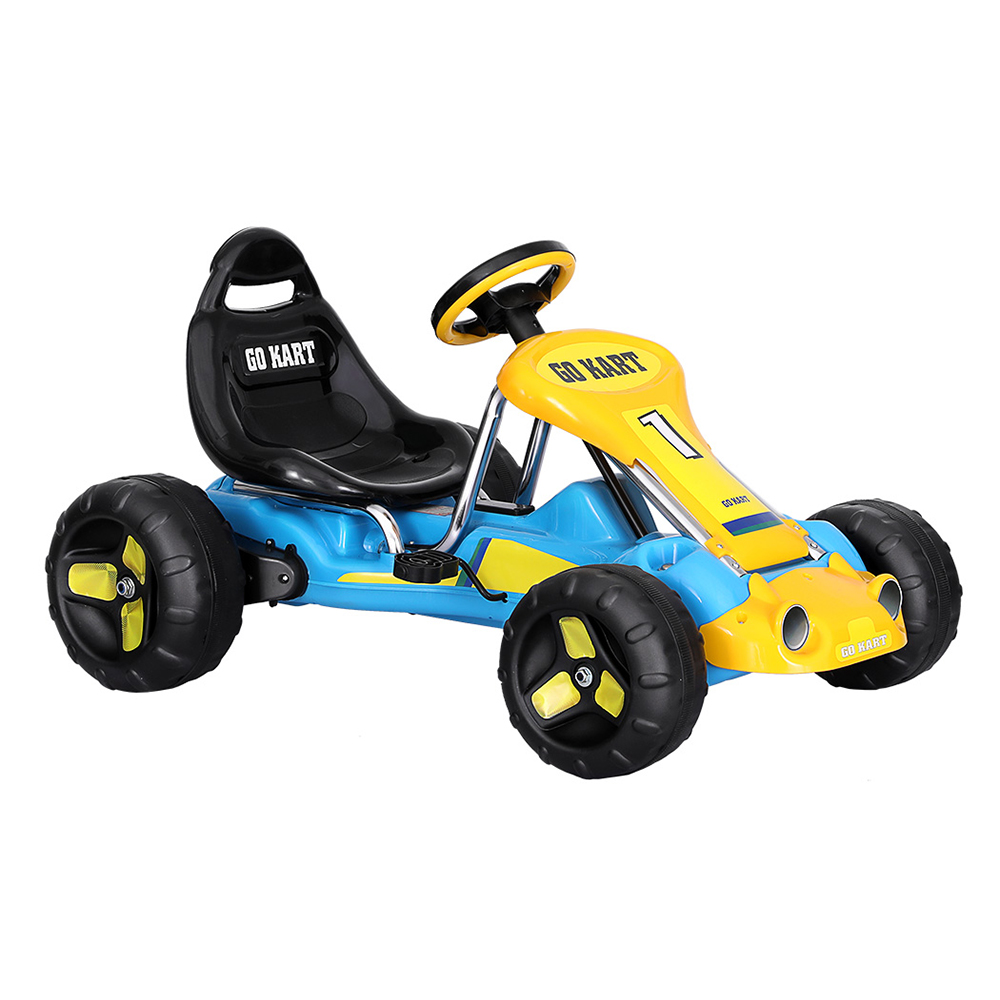 GKRT-F1D-BU-139269-00 Rigo Kids Pedal Go Kart Ride On Toys Racing Car Plastic Tyre Blue - Image 1