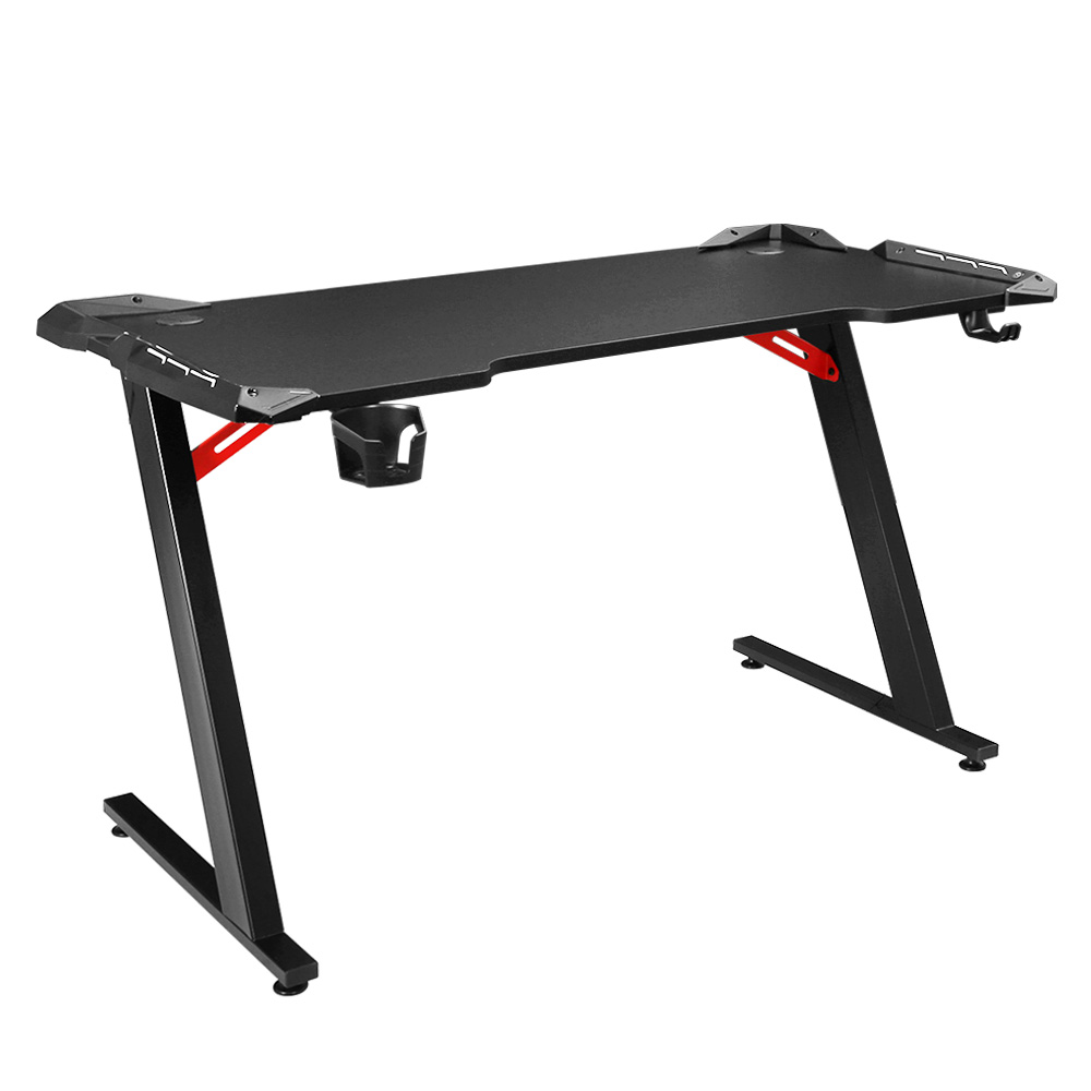 GTABLE-B-RGB-120-BK-57951-00 Artiss Gaming Desk Computer Desks LED Light 120CM - Image 1