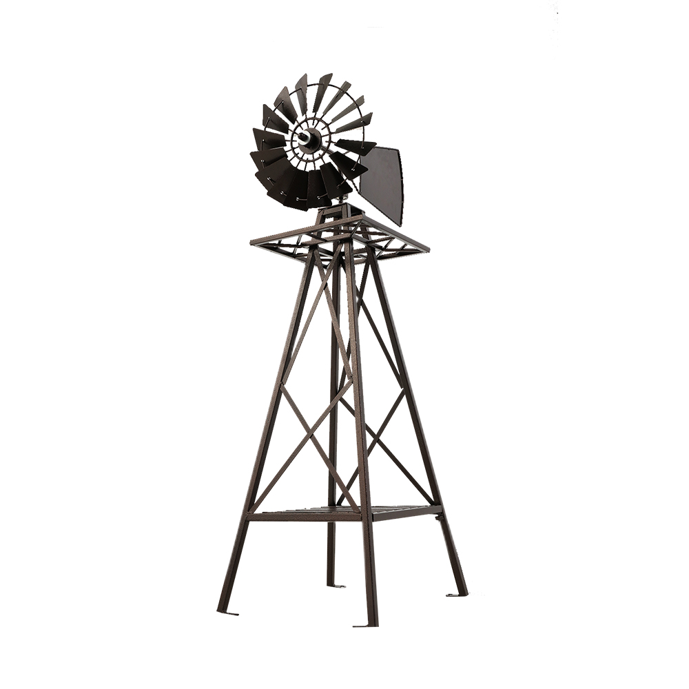 GWM-120CM-BR-00 Garden Windmill 120cm Metal Ornaments Outdoor Decor Ornamental Wind Mill - Image 1