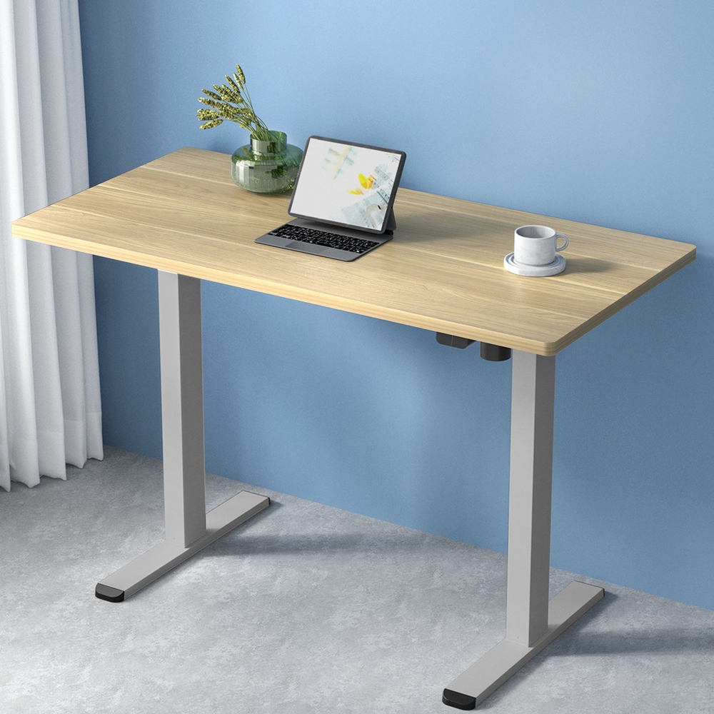 HASD-114G-GYDF-NTDB-140-61859-06 Artiss Standing Desk Motorised 140CM White Oak - Image 1