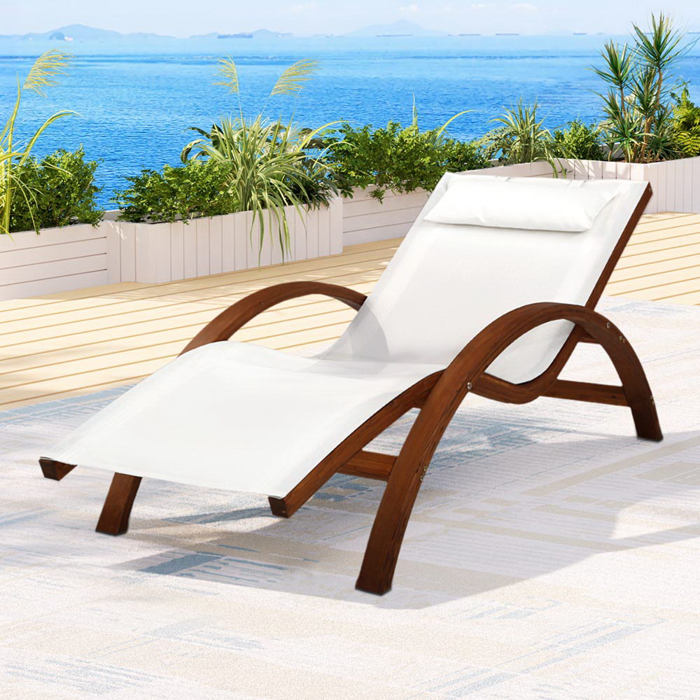 HM-TIM-CHAIR-LOUN-202502281642-00 Gardeon Sun Lounge Outdoor Furniture Timber Armchair Wooden Stand - Image 1