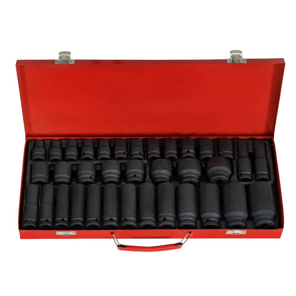 ISC-35-BK-160048-00 Giantz 35pcs 1/2" Drive Impact Socket Set Metric 8-32mm with Case - Image 1
