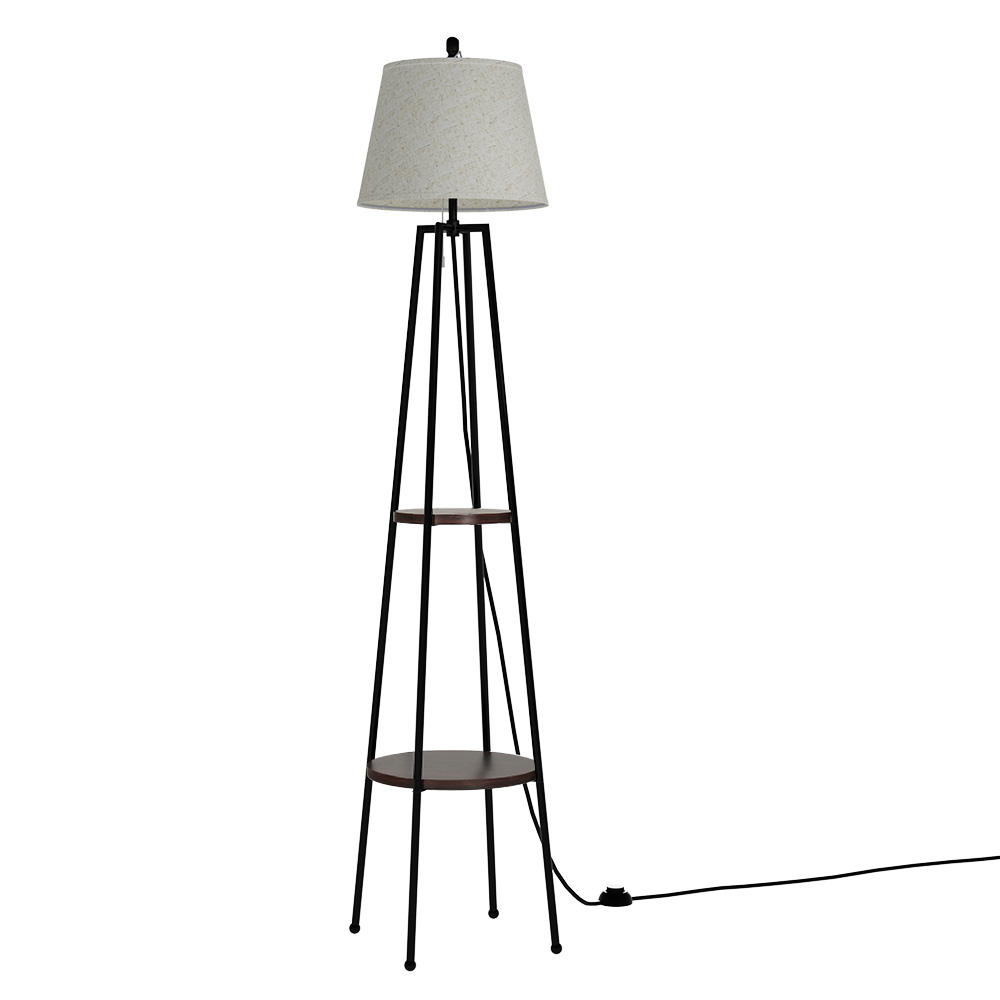 LAMP-FLOOR-SF-31097-96698-00 Artiss Floor Lamp 2 Tier Shelf Storage LED Light Stand Home Living Room Upright - Image 1