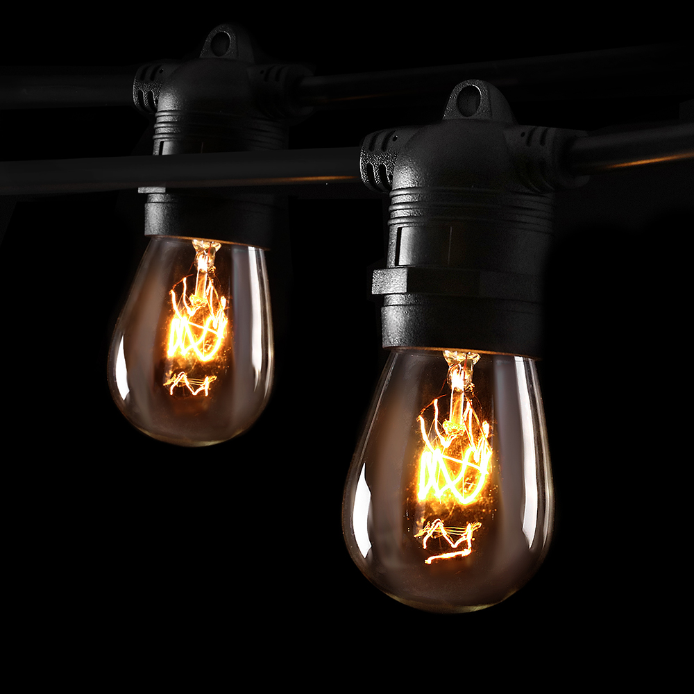 LIGHT-A-S14-80-WW-19636-00 74m LED Festoon String Lights Outdoor Christmas Wedding Waterproof Garden Decor - Image 1