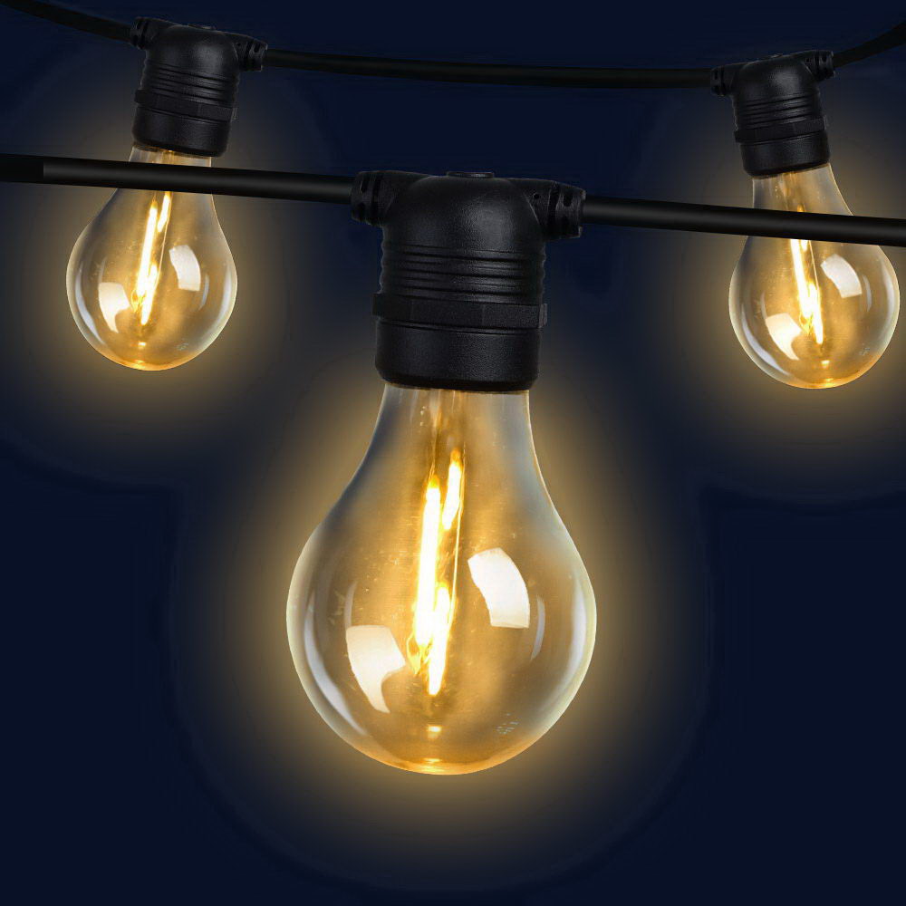 LIGHT-B-A19-20-WW-15427-00 23m LED Festoon String Lights Outdoor Christmas Decorations Wedding Garden Party - Image 1