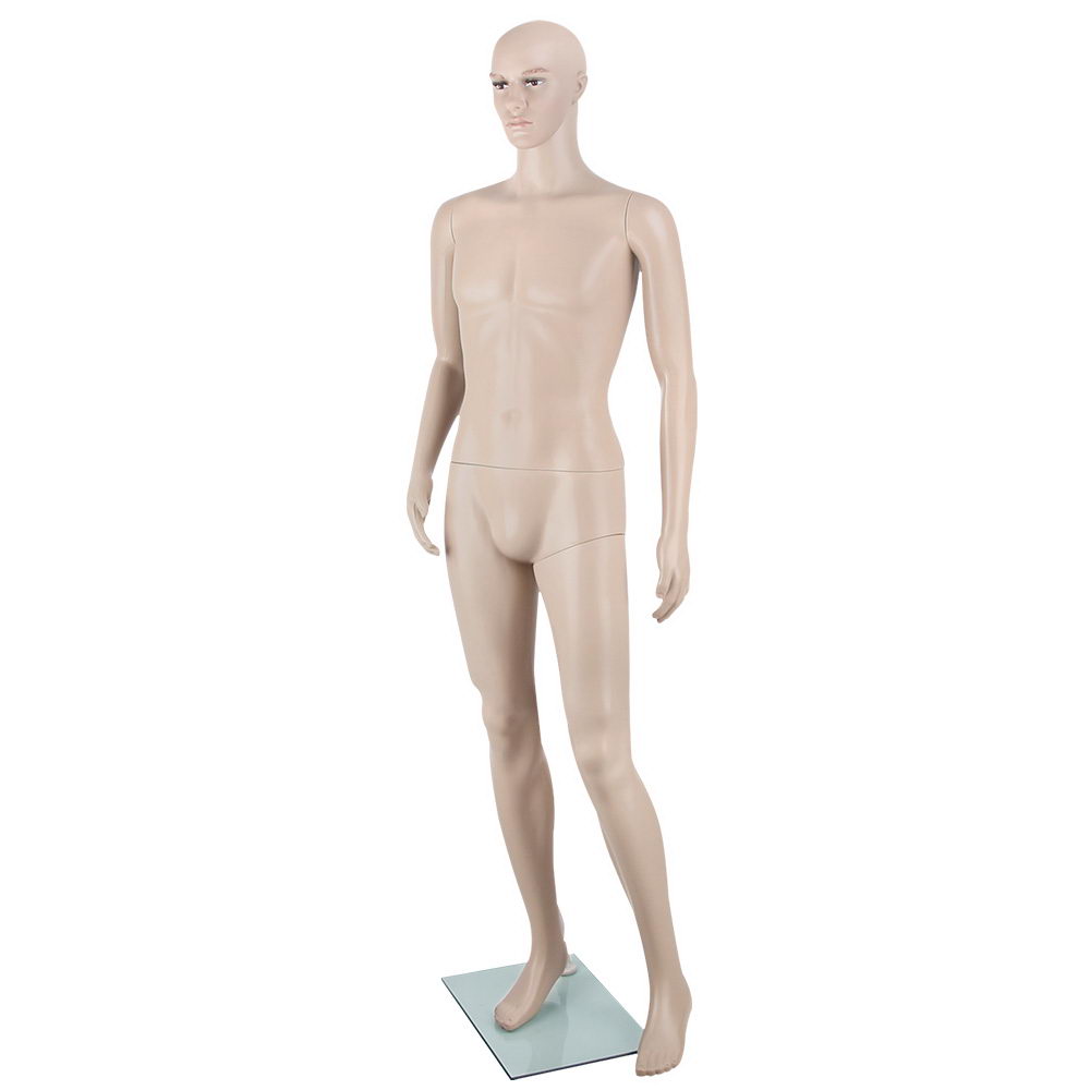 MANNE-MAL-WF-SKCO-00 186cm Tall Full Body Male Mannequin - Skin Coloured - Image 1