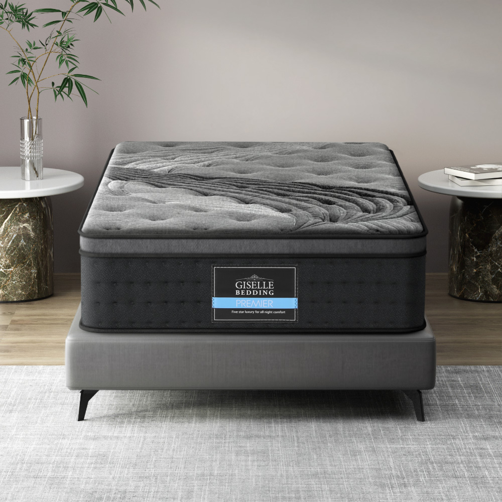 MATTRESS-BLACK-KS-19008-07 Giselle Bedding 34cm Mattress Bamboo Cover King Single - Image 1