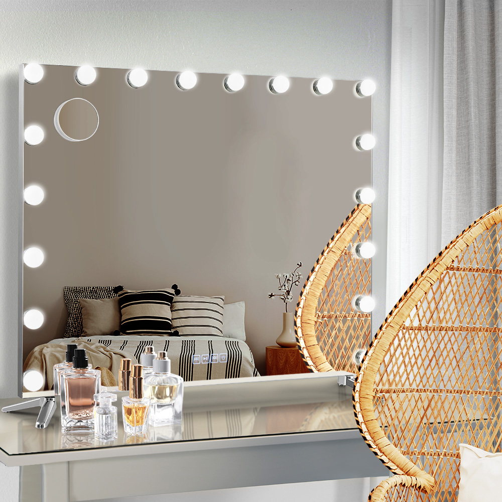 MM-E-FRAMELS-6580LED-GS-BT-53242-06 Embellir Bluetooth Makeup Mirror 80x65cm Hollywood Vanity with LED Light Wall - Image 1
