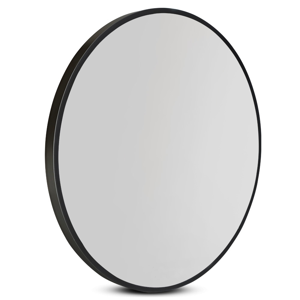 MM-WALL-ROU-BK-90-00 Embellir Wall Mirror Makeup 90cm Home Decor Framed Mirrors Bathroom Round Black - Image 1