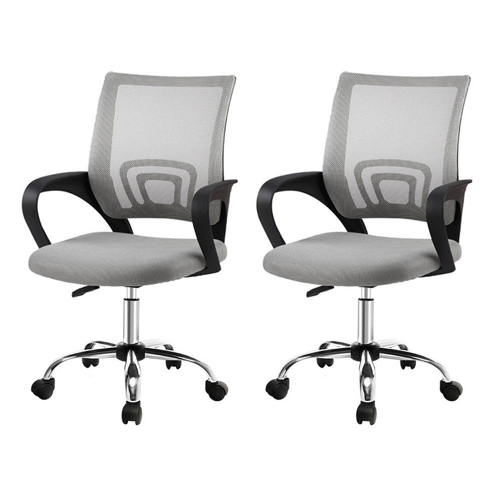 OCHAIR-G-2004-GYX2-202503281536-00 Artiss 2x Mesh Office Chair Mid Back Grey - Image 1