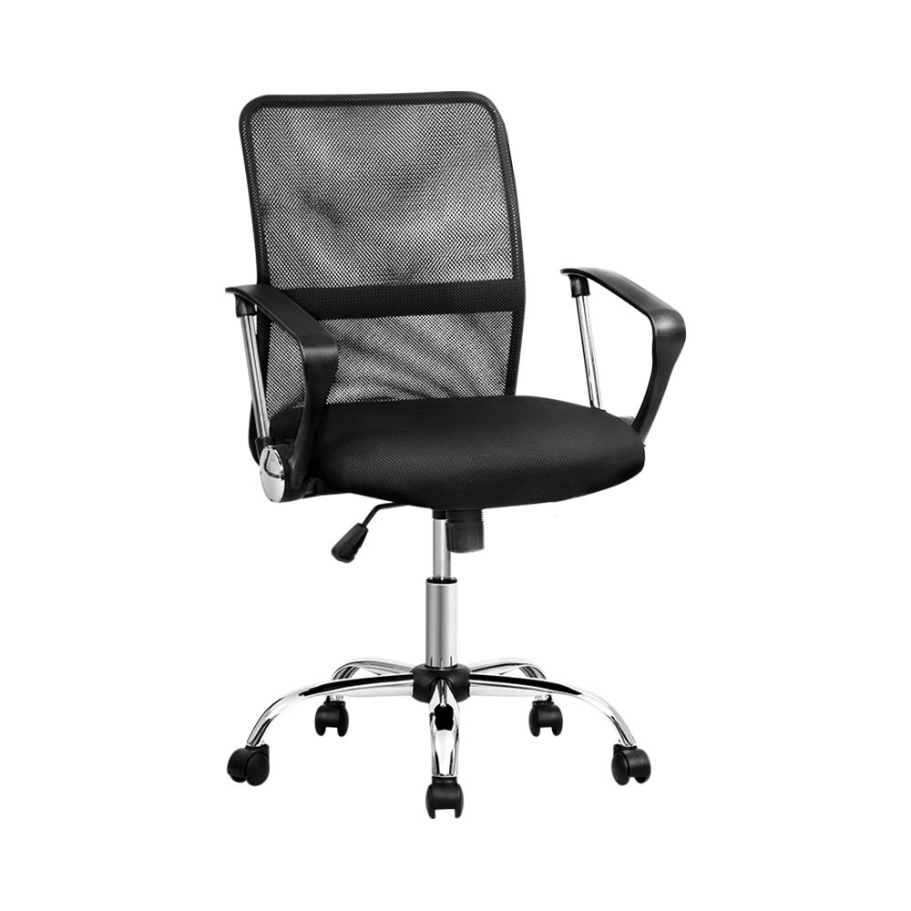 OCHAIR-G-8009L-BK-19632-00 Artiss Mesh Office Chair Mid Back Black - Image 1