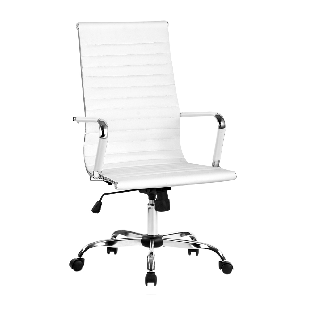 OCHAIR-H-8147H-WH-17898-00 Artiss Office Chair Conference Chairs PU Leather High Back White - Image 1