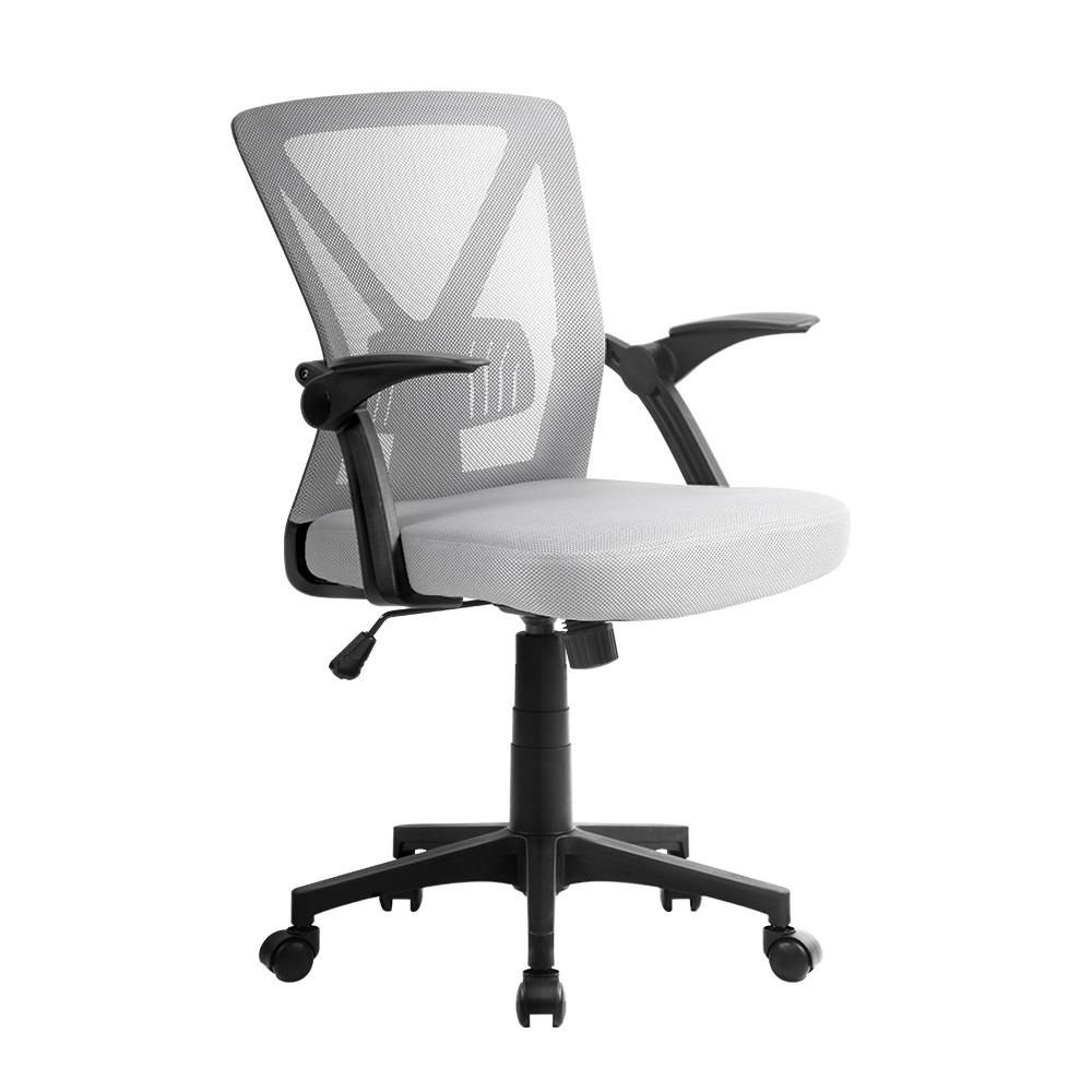 OCHAIR-H-M02-GY-24558-00 Artiss Mesh Office Chair Mid Back Grey - Image 1