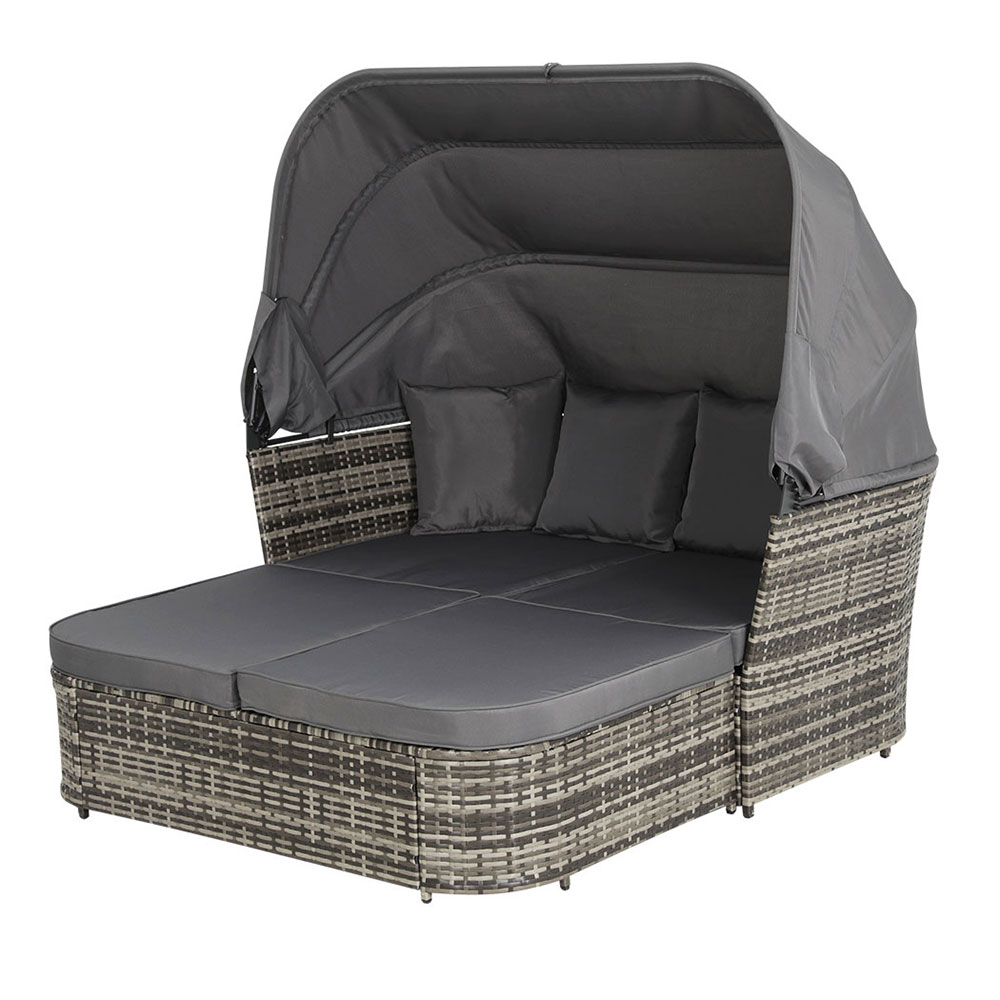 ODF-SUNBED-SQ-GR-AB-99325-00 Gardeon Outdoor Sun Lounge Setting Patio Furniture Wicker Sofa Garden Day Bed - Image 1