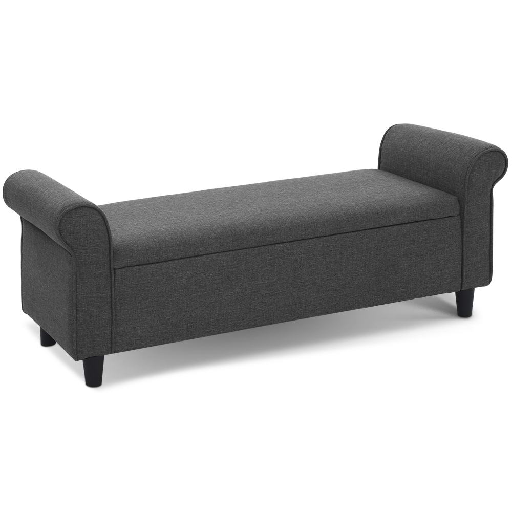 OTM-ARM-L133-GY-202502281258-07 Artiss Storage Ottoman Blanket Box 125cm Arm Linen Grey - Image 1