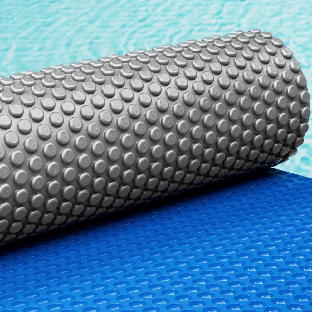 PC-110X62-L-DX-BL-191706-05 Aqua Buddy Pool Cover 600 Micron 11x6.2m Swimming Pool Solar Blanket Blue Silver - Image 1