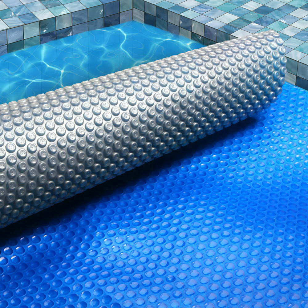 PC-95X50-M-DX-BL-14963-07 Aqua Buddy Pool Cover 9.5x5m 400 Micron Swimming Pool Solar Blanket Blue Silver - Image 1
