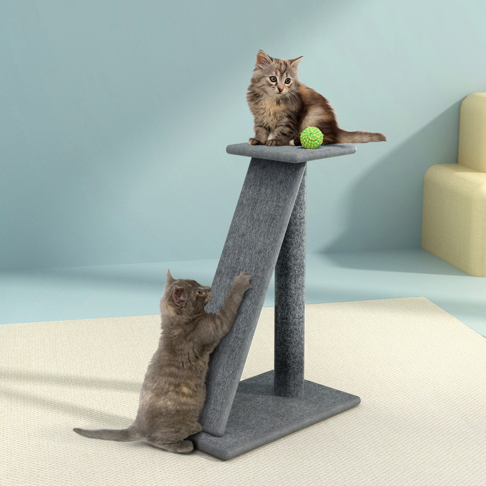 PET-CAT-CP002-GR-6366-07 i.Pet Cat Tree 82cm Scratching Post Tower Scratcher Condo Trees Climb House - Image 1