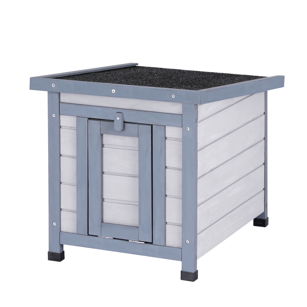 PET-CH-51HIDE-GR-185541-00 i.Pet Outdoor Cat House Rabbit Hutch Wooden Shelter Condo Small Enclosure Indoor Cat House Outdoor - Image 1