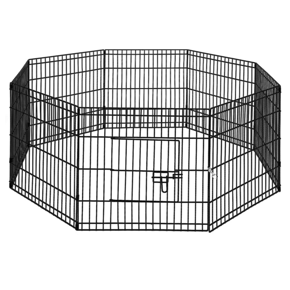 PET-DOGPLAYPEN-24-00 i.Pet 24" 8 Panel Dog Playpen Pet Fence Exercise Cage Enclosure Play Pen - Image 1