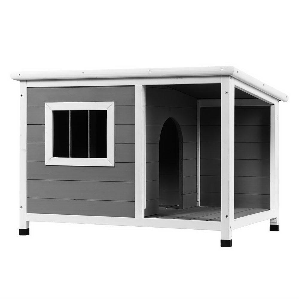 PET-GT-DH7S-GR-53224-00 i.Pet Dog Kennel House Large Wooden Outdoor Pet Kennels Indoor Puppy Cabin Log - Image 1