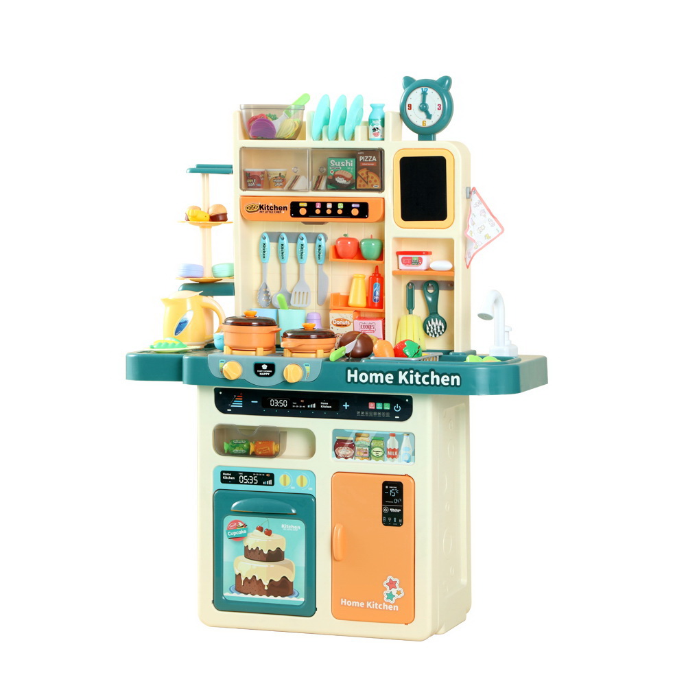 PLAY-KITCHEN-CFL-00 Keezi Kids Kitchen Pretend Play Set Cooking Sound Steam Light Function - Image 1