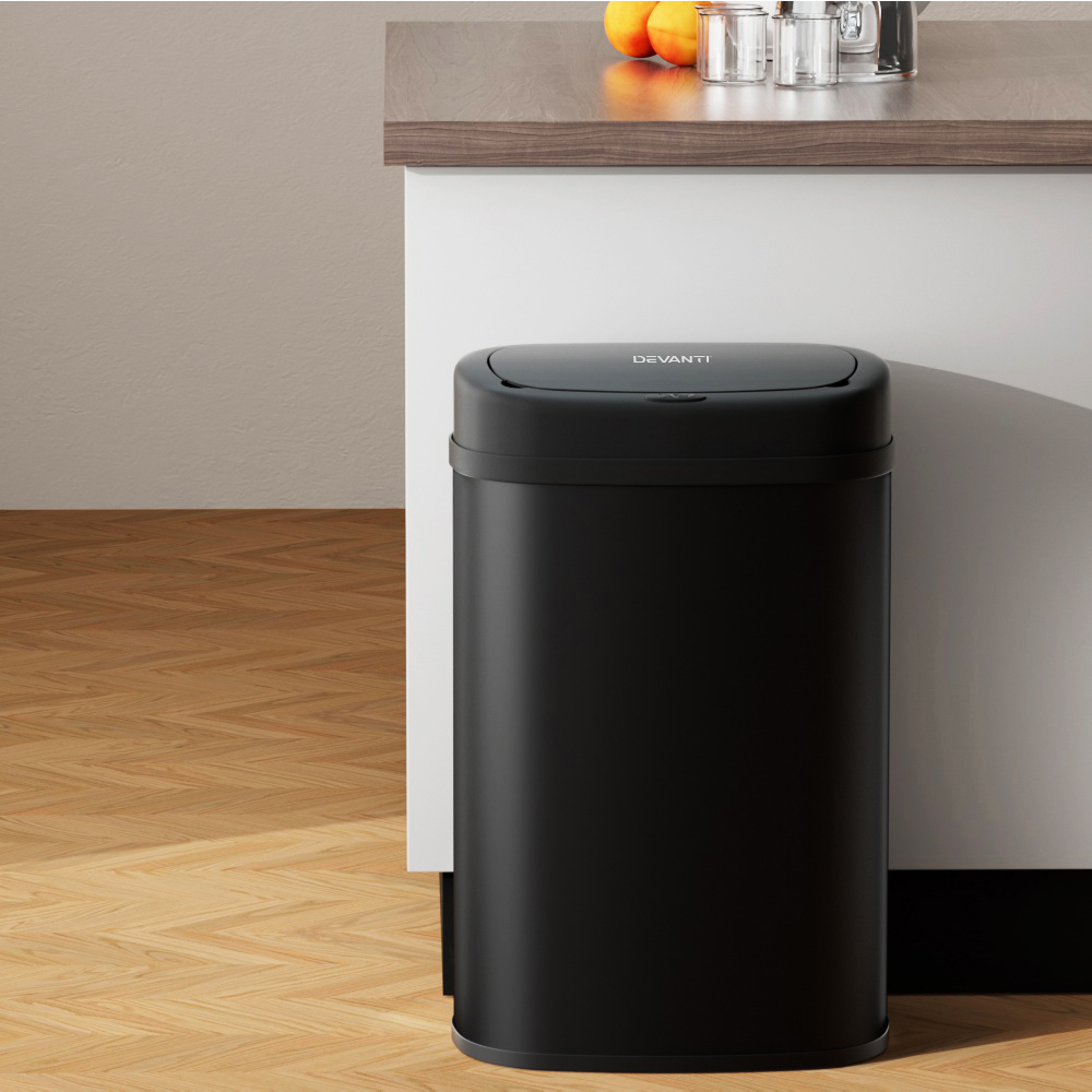 SB-D-50-BK-89022-04 Devanti 50L Sensor Bin Motion Rubbish Automatic Black - Image 1