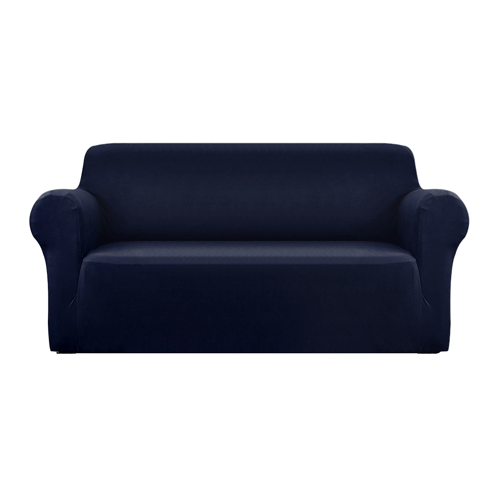 SCOVER-ST-3-NY-00 Artiss Sofa Cover Couch Covers 3 Seater Stretch Navy - Image 1