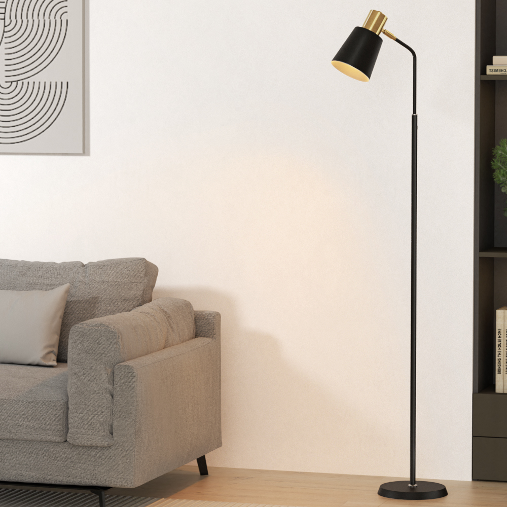 SF-B-F26150-99315-06 Artiss Floor Lamp LED Light Stand Modern Home Living Room Office Reading Black - Image 1