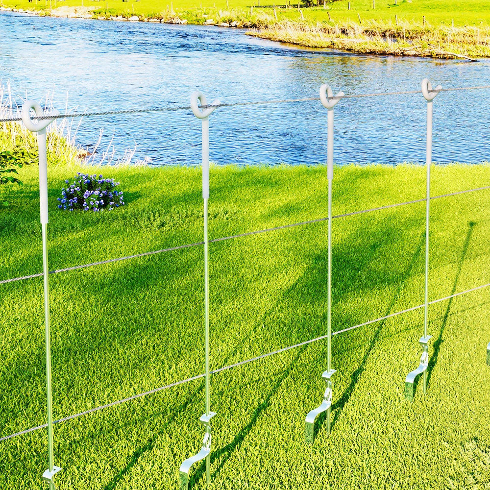 SFC-FP104-20-174932-06 Giantz 20x Electric Fence Pigtail Posts Steel Tape Fencing - Image 1