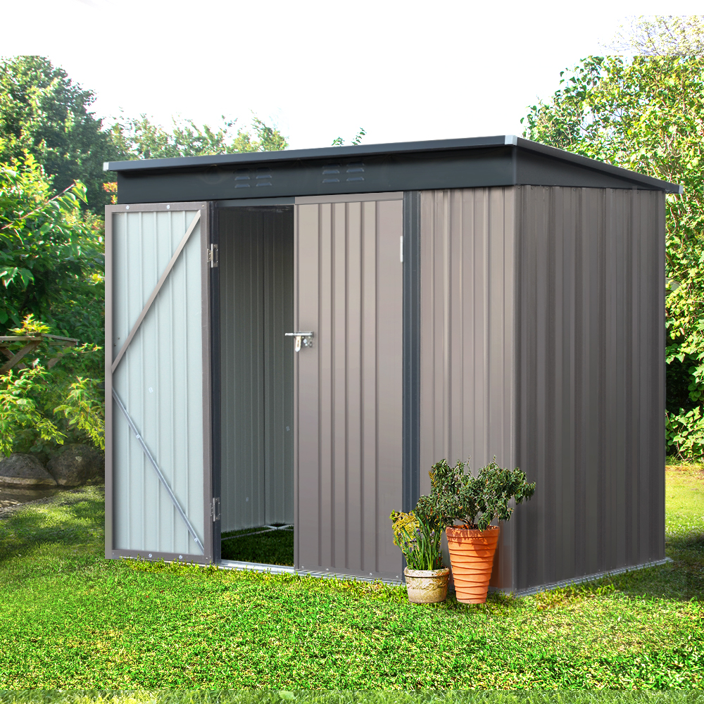 SHED-FLAT-4X8-BR-ABC-54407-06 Giantz Garden Shed 2.31x1.31M Sheds Outdoor Storage Tool Metal Workshop Shelter Double Door - Image 1