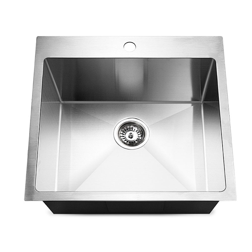SINK-5350-R012-202502281104-07 Cefito Kitchen Sink 53X50CM Stainless Steel Basin Single Bowl Silver - Image 1