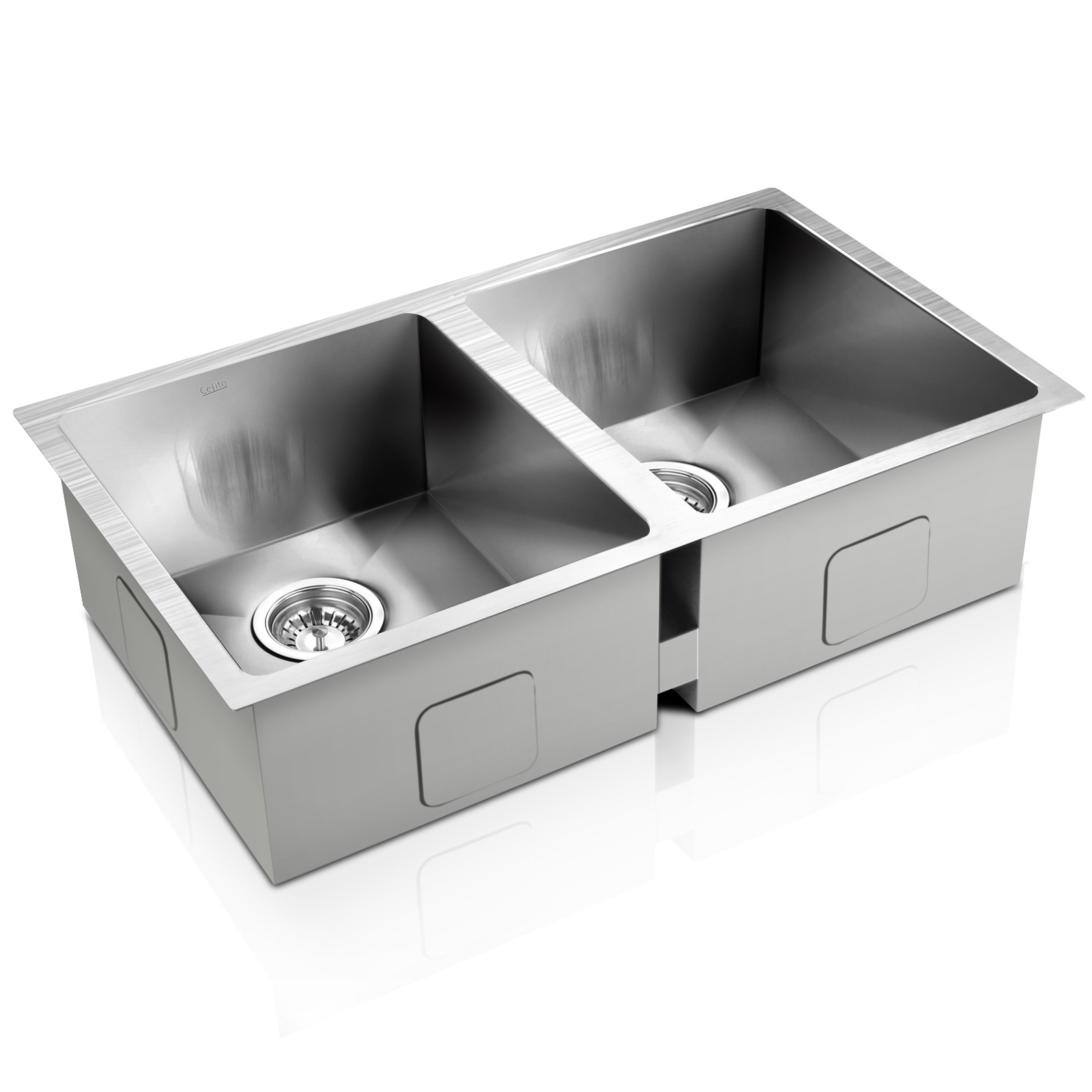 SINK-7745-R010-202502281106-07 Cefito Kitchen Sink 77X45CM Stainless Steel Basin Double Bowl Silver - Image 1