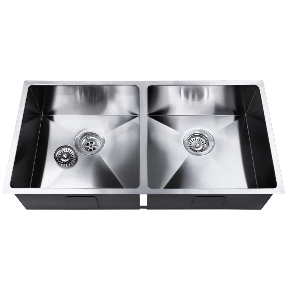 SINK-8644-R010-202502281106-07 Cefito Kitchen Sink 86X44CM Stainless Steel Basin Double Bowl Silver - Image 1