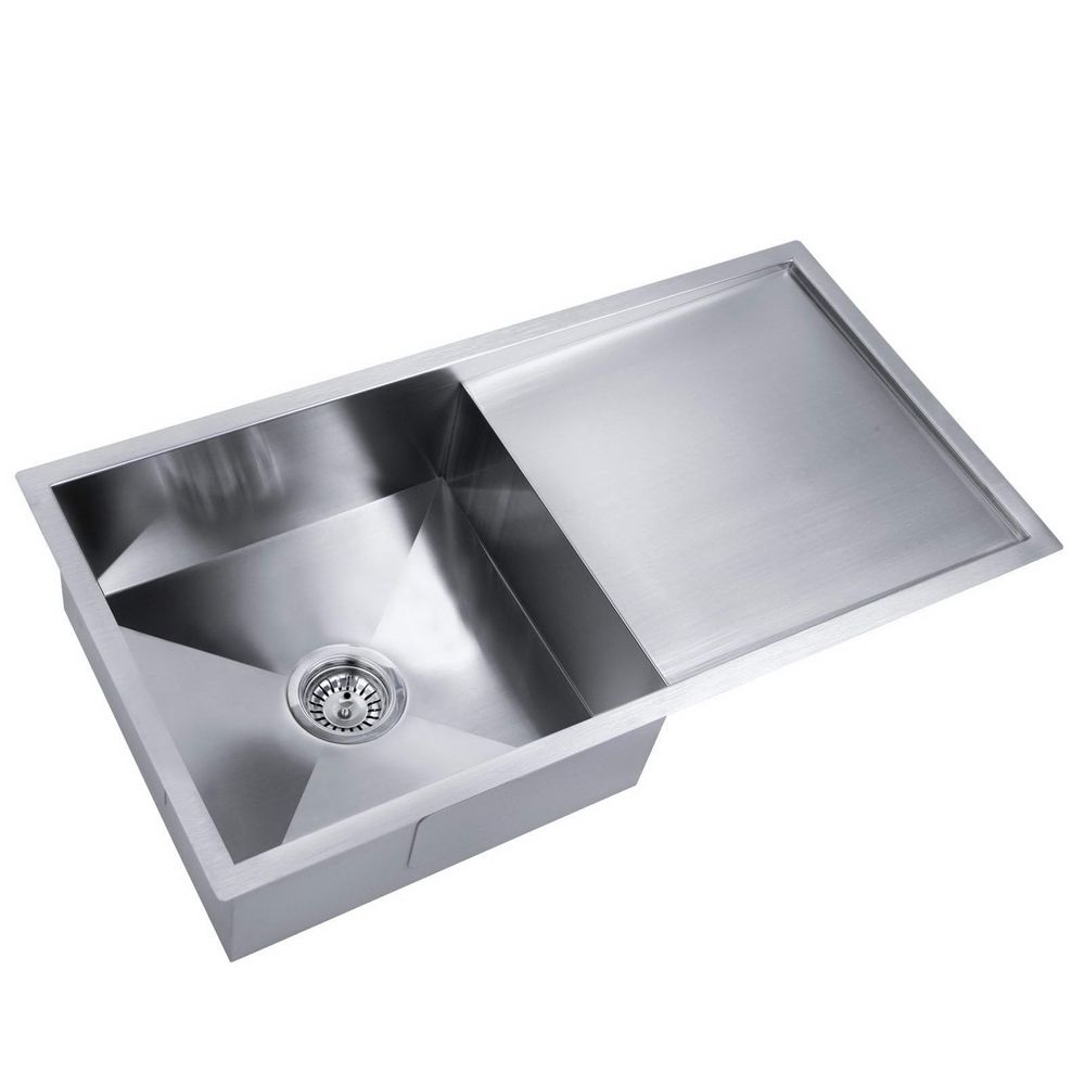 SINK-8745-R010-202502281106-07 Cefito Kitchen Sink 87X45CM Stainless Steel Basin Single Bowl Silver - Image 1