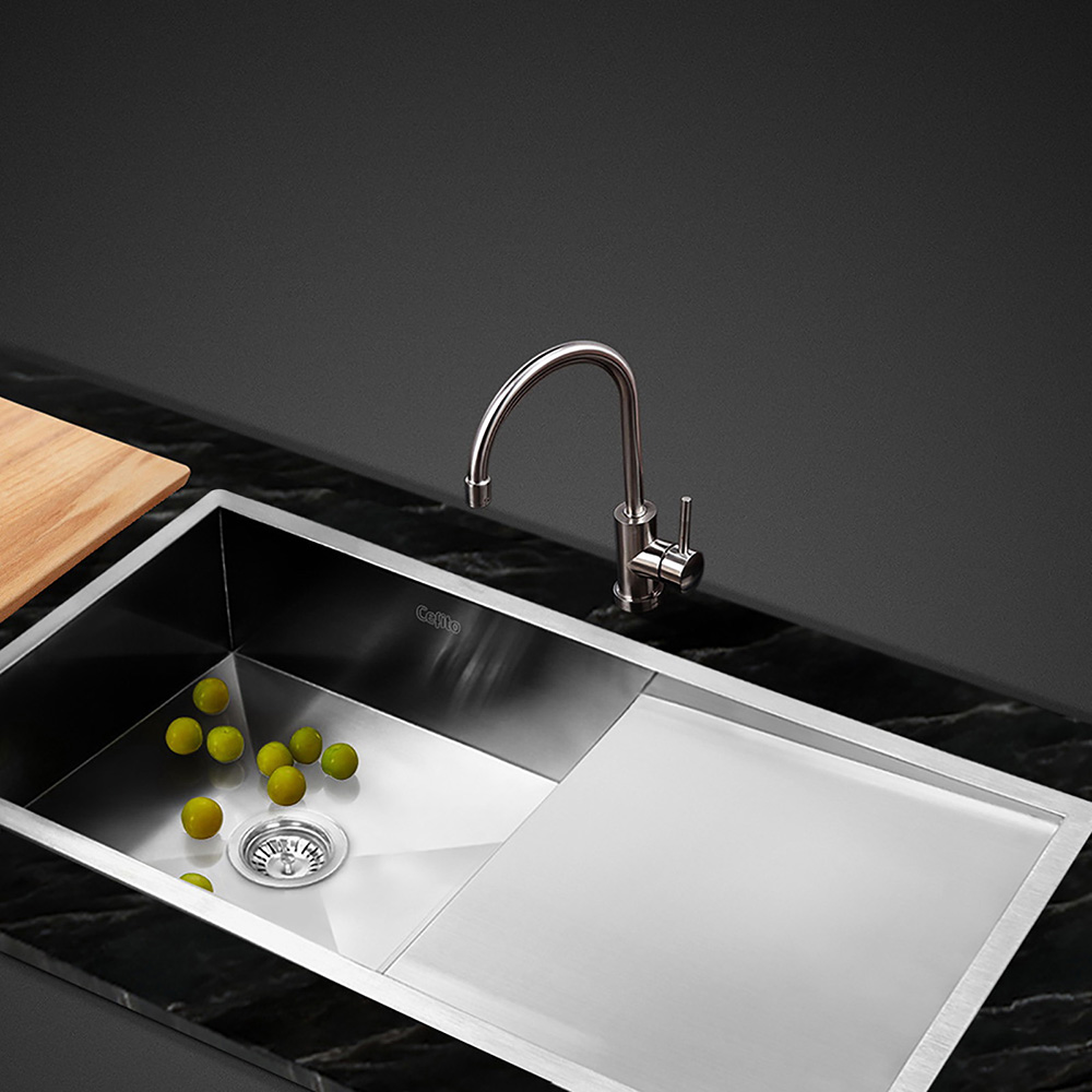 SINK-9645-R010-202502281106-00 Cefito Kitchen Sink 96X45CM Stainless Steel Basin Single Bowl Silver - Image 1