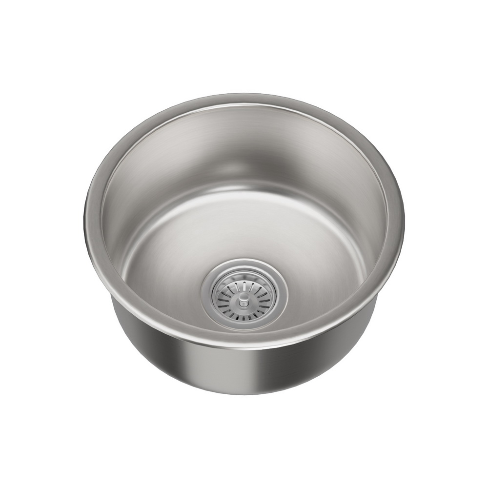 SINK-RO-43-SI-202503041150-00 Cefito Kitchen Sink 43cm Round Stainless Steel Basin Single Bowl Silver - Image 1