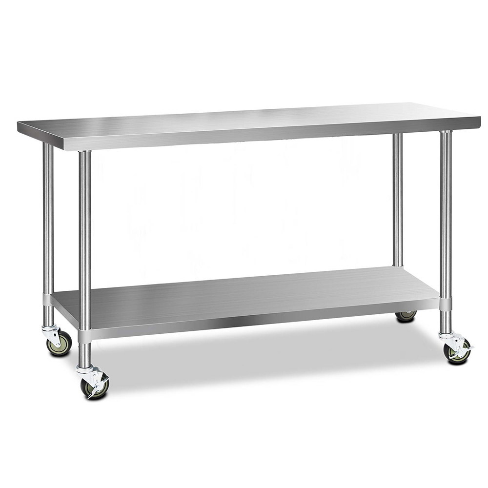 SSKB-430S-WHEEL-72-202502281930-07 Cefito 1829x610mm Stainless Steel Kitchen Bench with Wheels 430 - Image 1