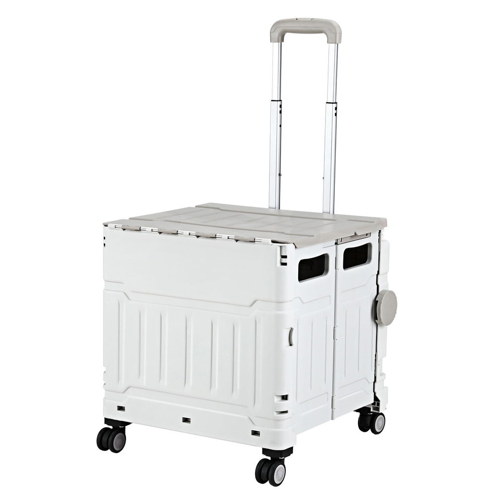 ST-75L-PLA-WH-174929-00 Emajin Shopping Trolley Cart 75L Foldable White - Image 1
