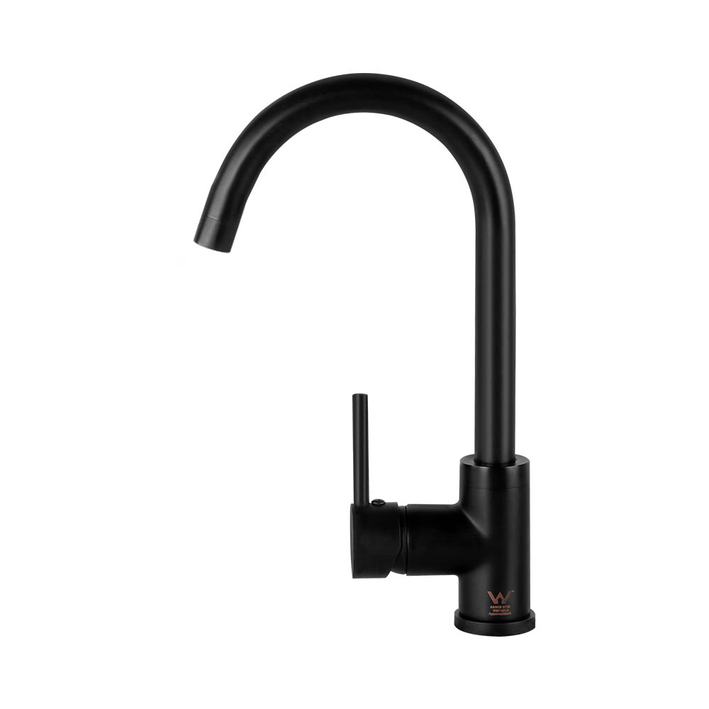 TAP-A-82H37-BK-14181-00 Cefito Kitchen Mixer Tap Mixer Round Sink Faucet Basin Laundry Black - Image 1