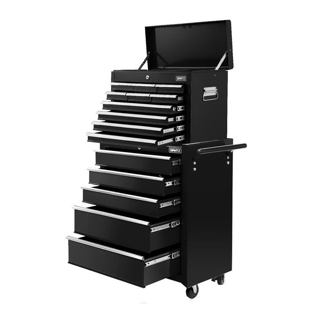 TB-15DR-105-BK-202506271044-00 Giantz 15 Drawers Tool Chest Trolley Toolbox 2-in-1 Storage Black - Image 1