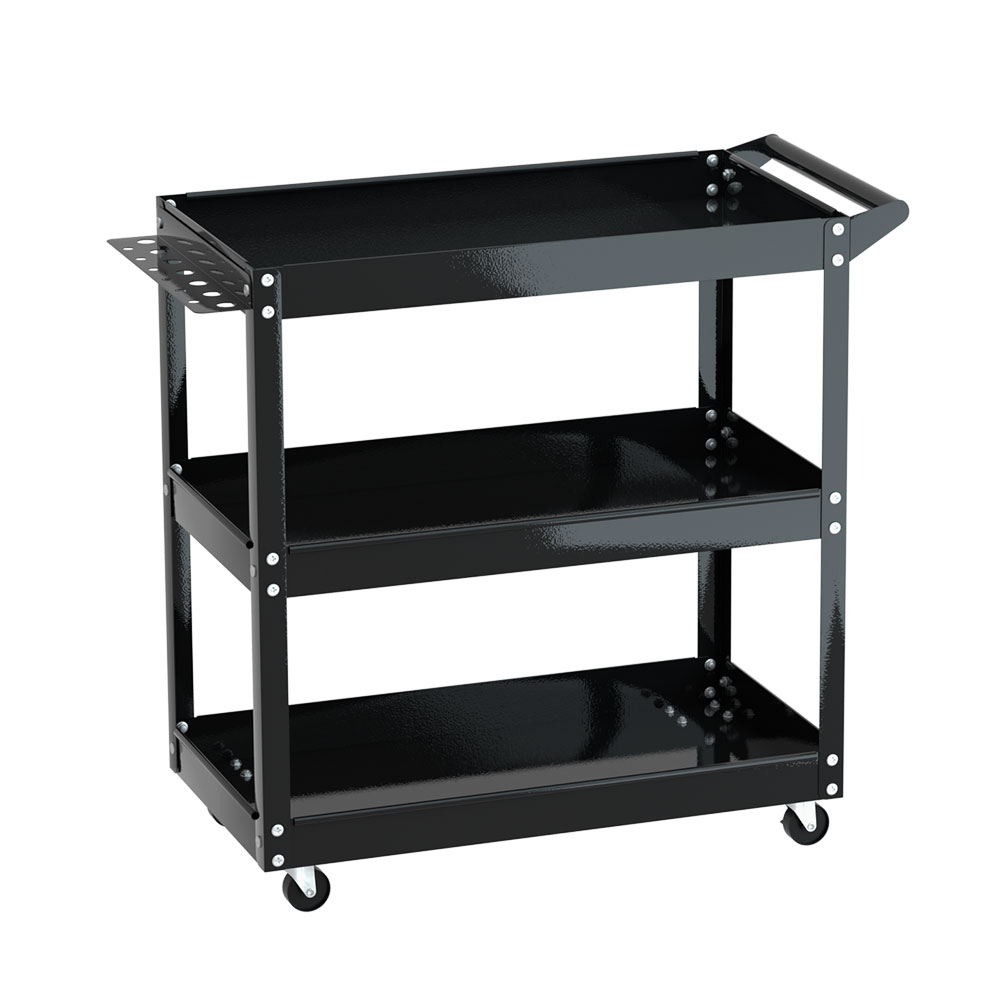 TB-CART-3L-BK-16745-00 Giantz 3-Tier Tool Cart Trolley Workshop Garage Storage Organizer Black - Image 1