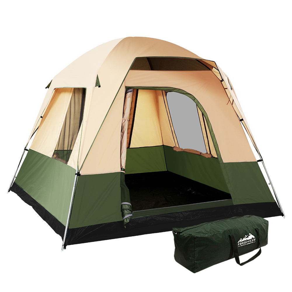 TENT-C-CA4-00 Weisshorn Family Camping Tent 4 Person Hiking Beach Tents Green - Image 1