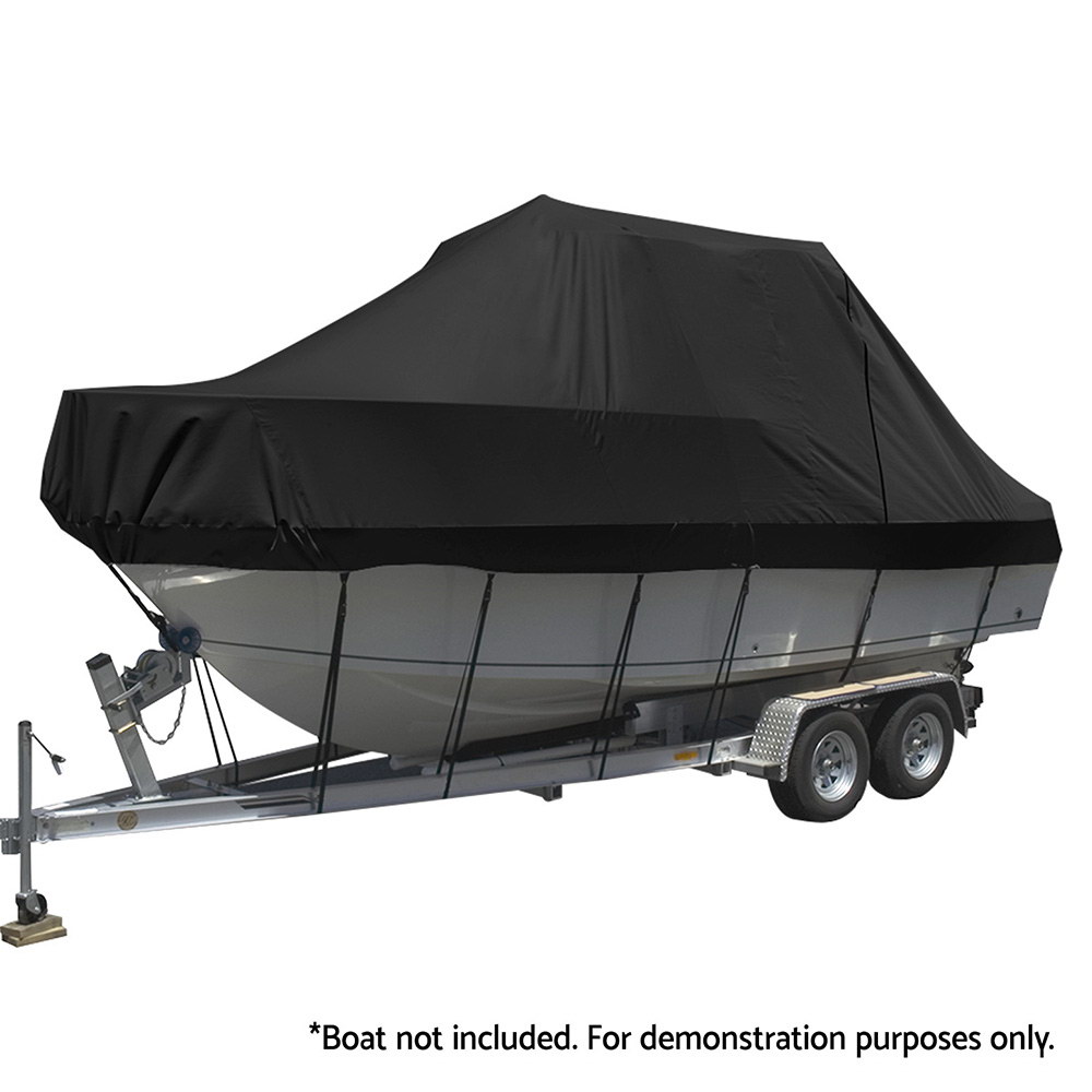 TJBC-1921-BK-186662-00 Seamanship Boat Cover 19-21ft Trailerable Jumbo Marine Grade Heavy Duty Black - Image 1