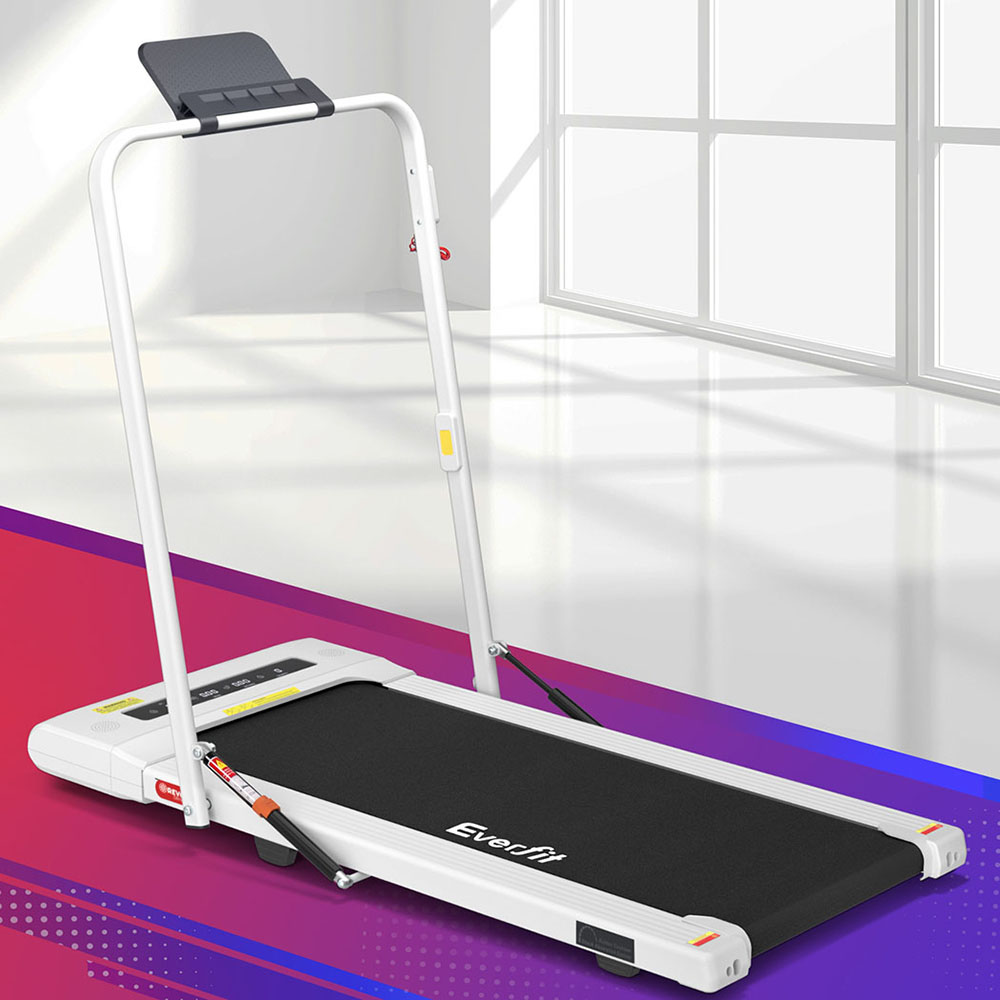 TMILL-400-2IN1-WH-195582-06 Everfit Treadmill Electric Walking Pad Under Desk Home Gym Fitness 400mm White - Image 1