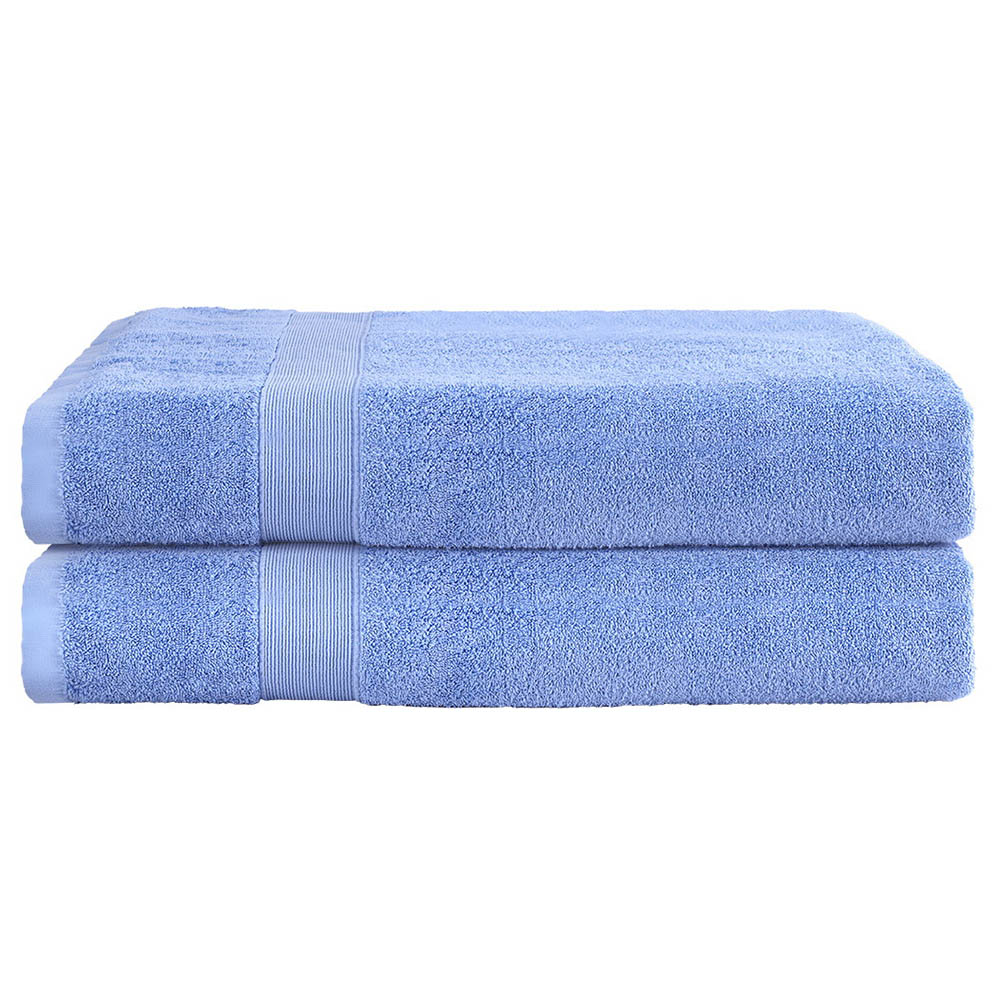 TOWEL-D-180-L-BL-183799-00 2 Pack Bath Sheets Set Cotton Extra Large Towel Blue - Image 1