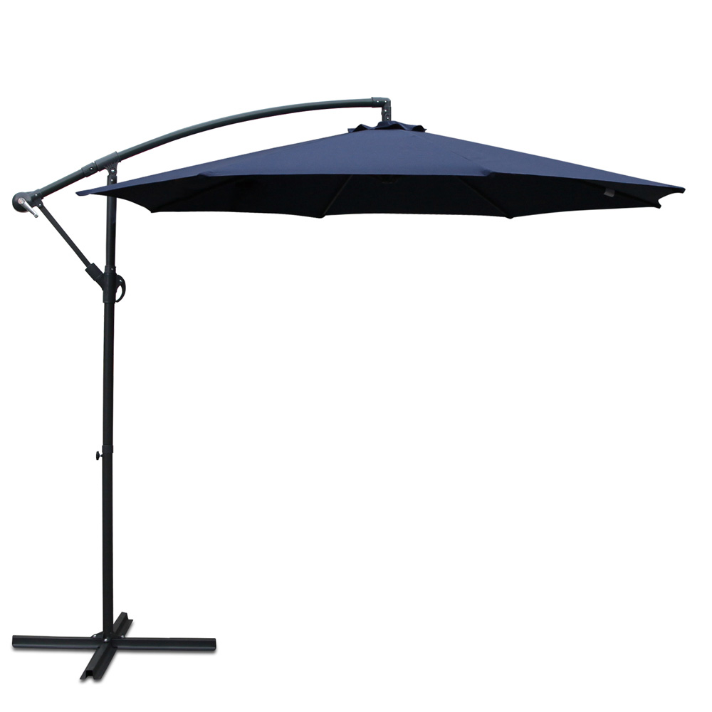 UMB-BAN-8RIB-NA-00 Instahut 3m Outdoor Umbrella Cantilever Beach Garden Patio Navy - Image 1
