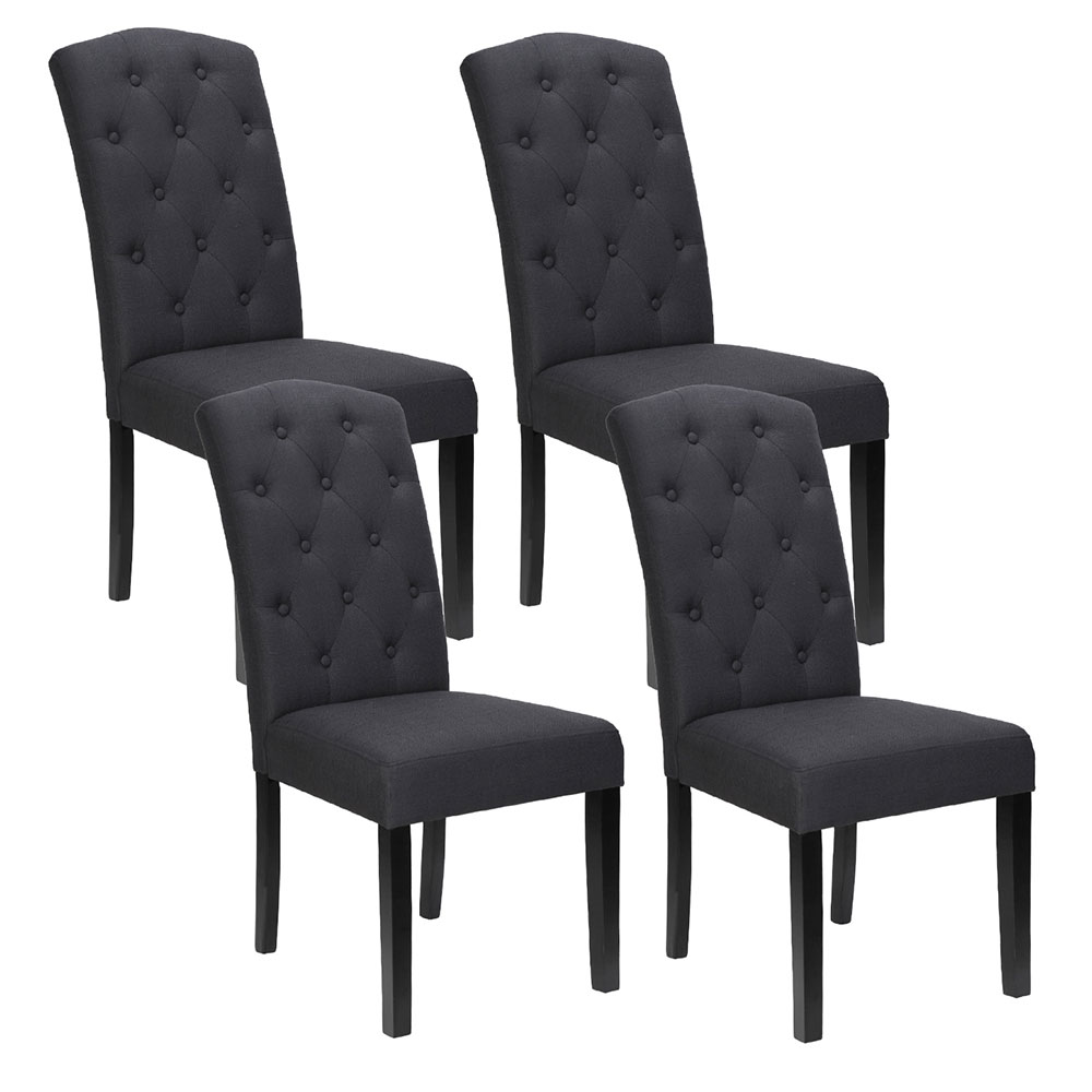 UPHO-C-DIN-1026-GYX4-202505131410-00 Artiss Dining Chairs Set of 4 Linen Parsons Chair Dark Grey - Image 1